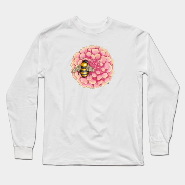 Interdependence IV - Honeybee on Flower Long Sleeve T-Shirt by wrg_gallery